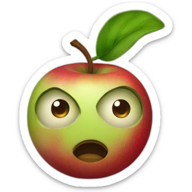 Una manzana con ojos saltones sticker