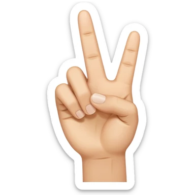 Two fingers hand middle to be on and others off sticker