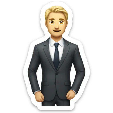 caucasian businessman and businesswoman sticker