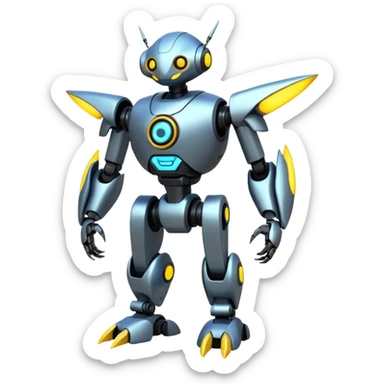 Modern Cyber Lombax-Fakémon-creature, full body sticker