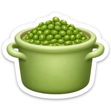 a plain ceramic pot with mushy peas inside sticker