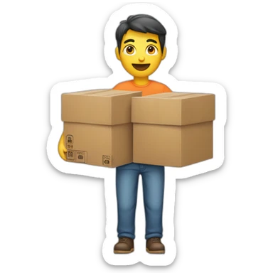 CONTENEDOR DE 20¨ CON MANOS Y PIES sticker