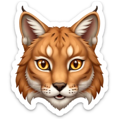 A high-resolution photo-realistic digital illustration of a majestic lynx, chesdt upward  sticker