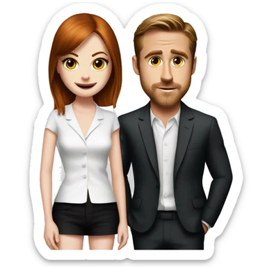 Ryan gosling and Emma stone in crazy, stupid, love sticker
