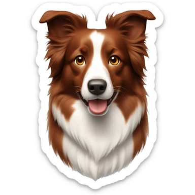 Red border collie sticker
