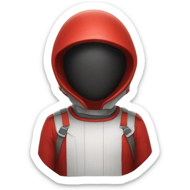 minimalistic red spacial costume sticker