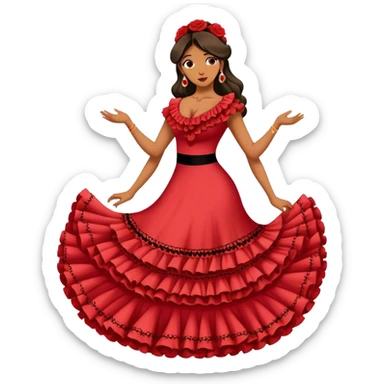 Mujer vestida de flamenco y el texto viva Andalucía sticker