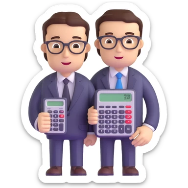 accountant with calculator sticker