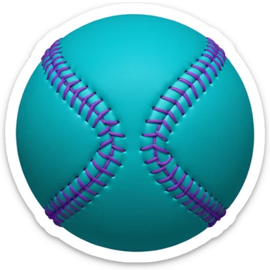Softball with teal and purple  sticker