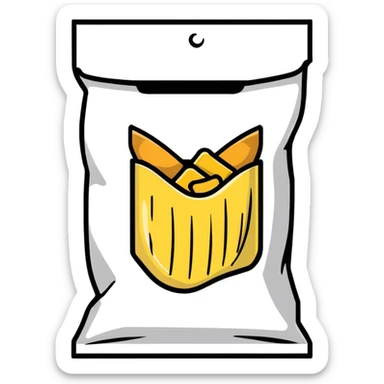 snack chip bag hiding behind database sticker
