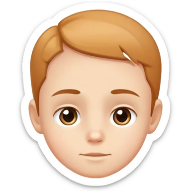 child's face highlighting the forehead, simple and friendly sticker