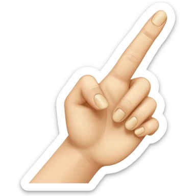 “Emoji-style hand making the letter ‘L’, with the index finger slightly curved. Clean, simple design, smooth shapes, neutral skin tone. White or transparent background, high resolution.” sticker