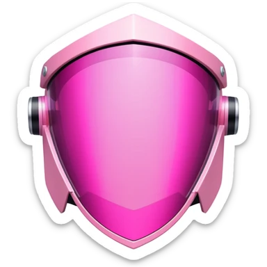 angular frameless pink shield visor, space-age Y2K style, geometric one-piece lens sticker