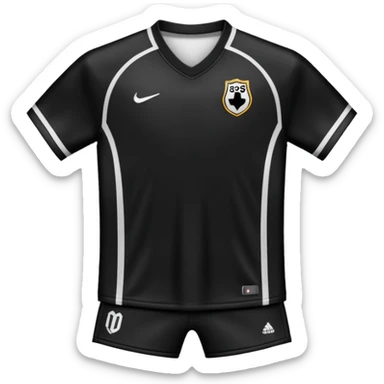maillot football uni noir sans numéro ni logo sticker