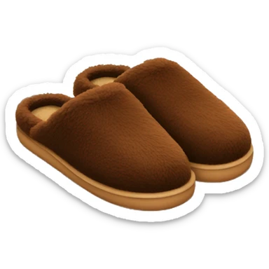 brown fuzzy slippers sticker