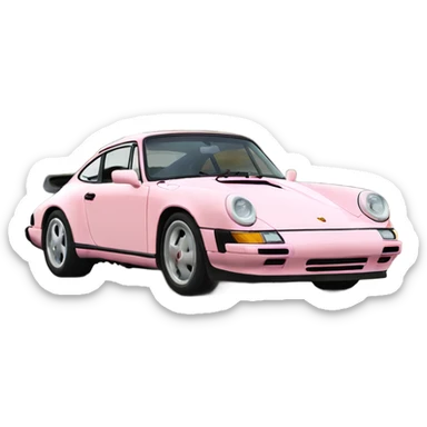 light pink porsche side view sticker