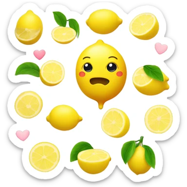 cute lemon with a heart next to it sticker