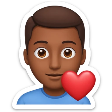 Hombre con ojos enamorados  , con 2 corazones en los ojos sticker