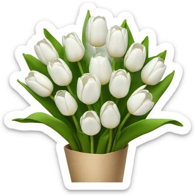 white tulip bouquet  sticker