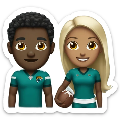 Black man and woman in Jacksonville Jaguar clothes  sticker