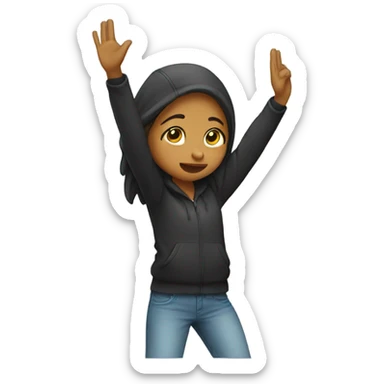 A girl doing the dab sticker