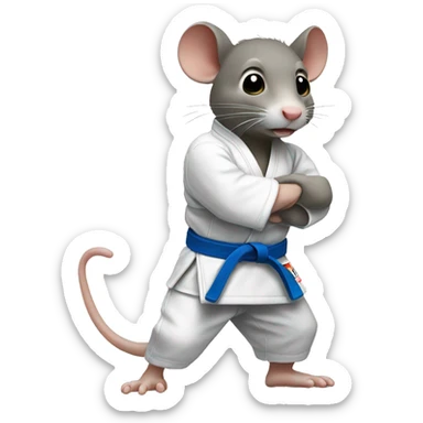 Un rat qui fait du judo sticker