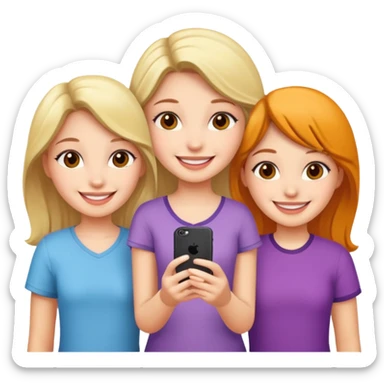 Group of 5 girls emoji sticker