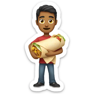 Mexican holding burrito sticker