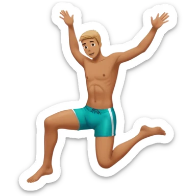 un hombre tirandose a una piscina sticker