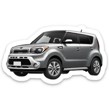 cartoon grey kia soul car esometric sticker