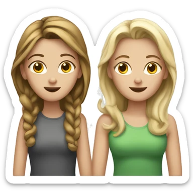 2 white girls is talking sticker