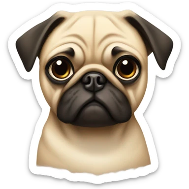 Pug with bow  sticker