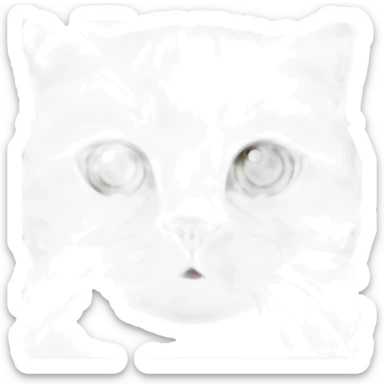 Grey Scottish fold cat with white spot under nose  sticker