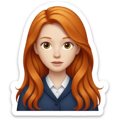 i need a female 'writer' with long ginger hair sticker