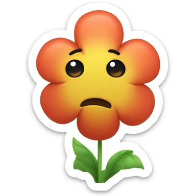 Sad flower sticker