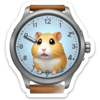 Hamster looking watch sticker
