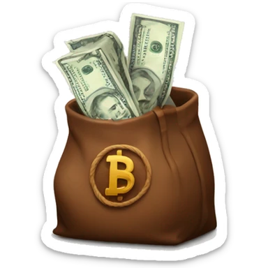 Un ladrón con una bolsa marron con un signo de dolar sticker