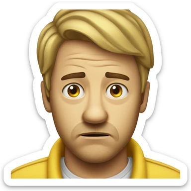 Irritated overwhelmed and frustrated classic yellow  sticker