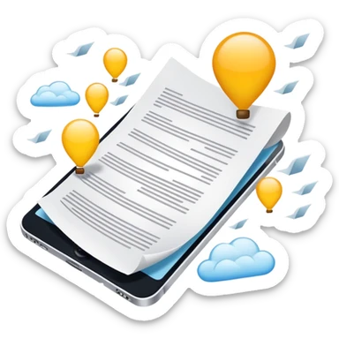 documents in the air sticker