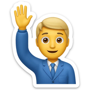 animated emoji waving man apple style sticker