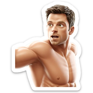 muscular boy by the window sticker