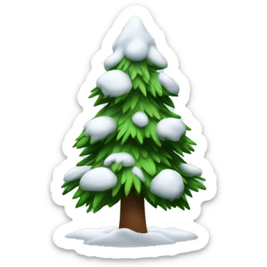 fir tree with snow sticker