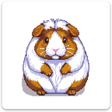 cute guinea pig with fluffy fur sticker