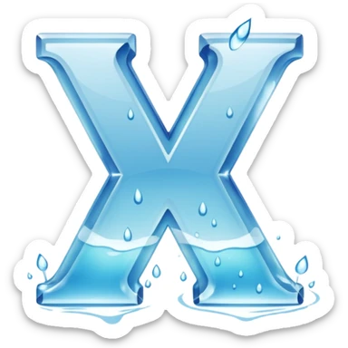 the letter V made out of water sticker
