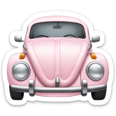 light pink Volkswagen Beetle sticker
