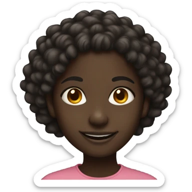 smiling dark-skinned girl portrait sticker