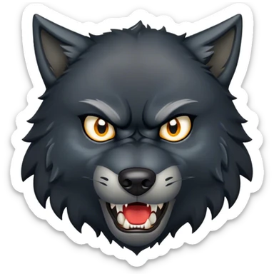 Black wolf angry sticker