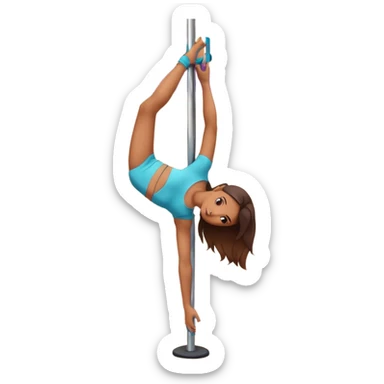 A girl doing pole dance sticker