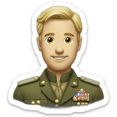 Homme blanc qui fait un salut militaire  sticker