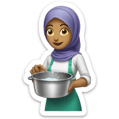 hijabi washing dishes sticker